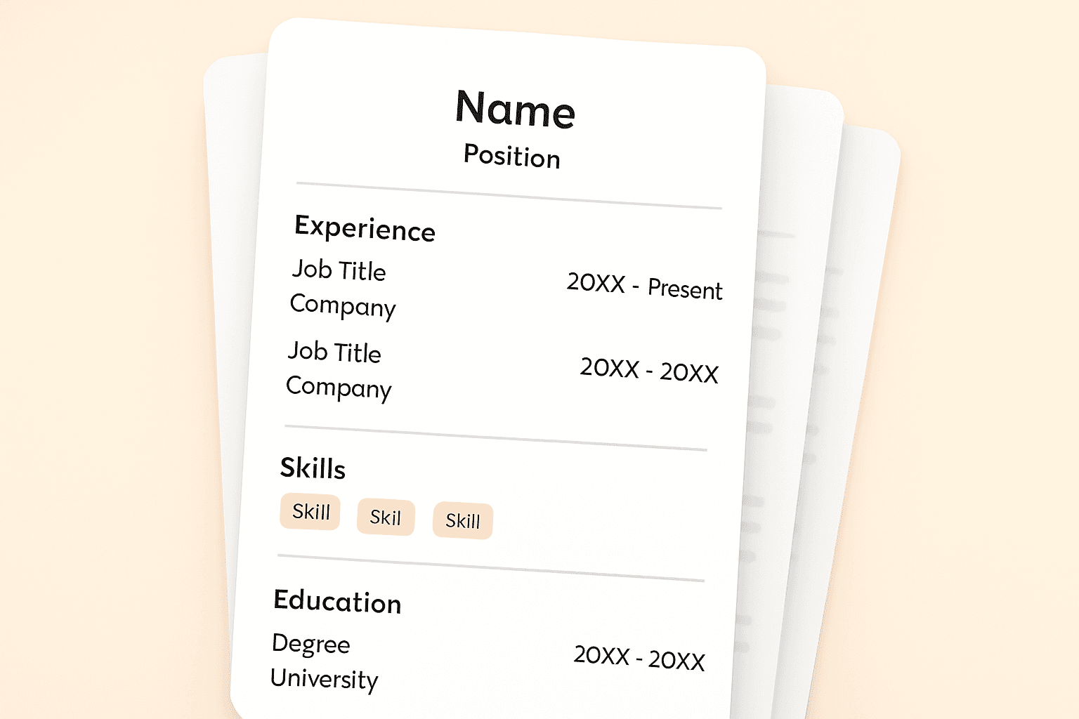 Currículos Profissionais Empilhados